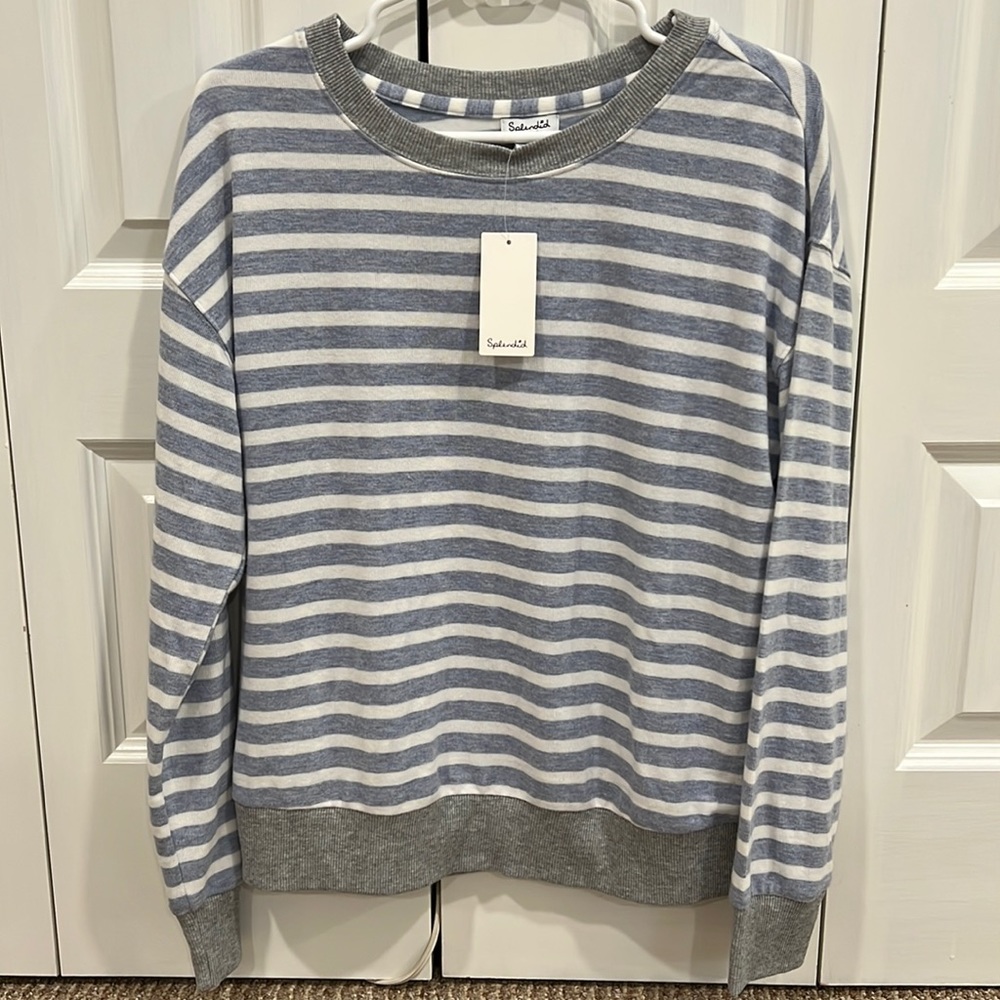 Splendid blue and white striped lounge shirt. NWT. Size small.